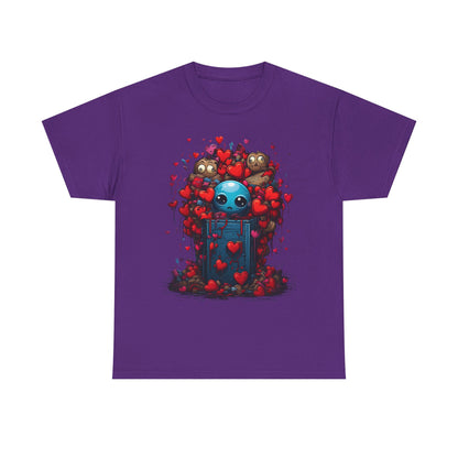 Cute Alien in Heart Garden T-Shirt — Valentine’s Day Cute Sci‑Fi Tee