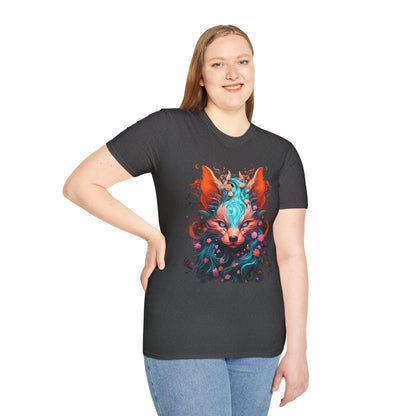 Mystic Fox Graphic T-Shirt — Vibrant Fantasy Fox Art Tee
