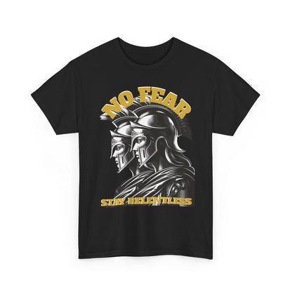 No Fear Spartan Helmet T-Shirt — "Sic Itur Ad Astra" Inspired Warrior Tee