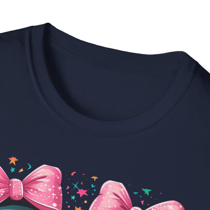Cute Gothic Twin Dolls T-Shirt — Matching Pink Bow Kawaii Design