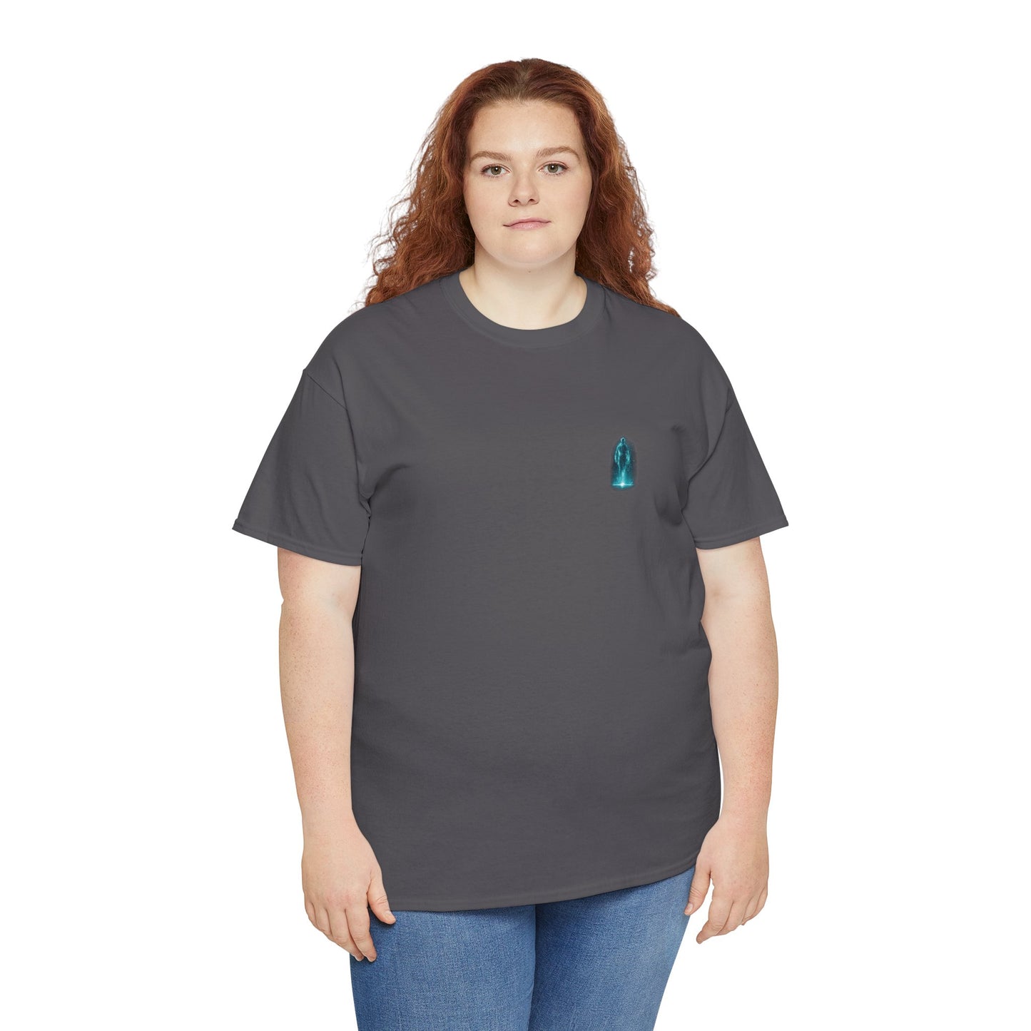 Ghost in the Grid Cyberpunk T-Shirt | Holographic Digital Ghost Sci-Fi Graphic Tee