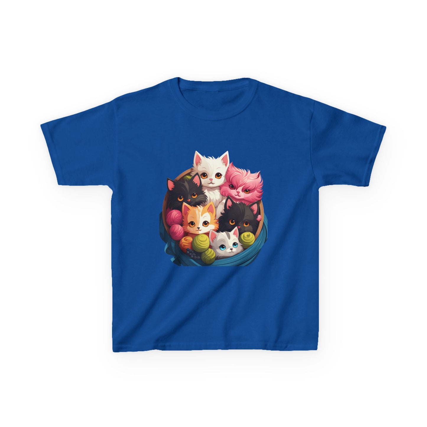 Adorable Cat-Themed Kids Heavy Cotton Tee - Perfect for Animal Lovers, Birthday Gifts, Everyday Wear, Celebration Attire, Cat Enthusiasts