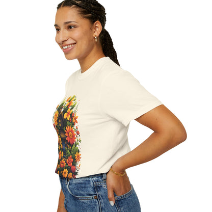 Sunlit Cottage Floral T‑Shirt — Cozy Autumn Garden Illustration