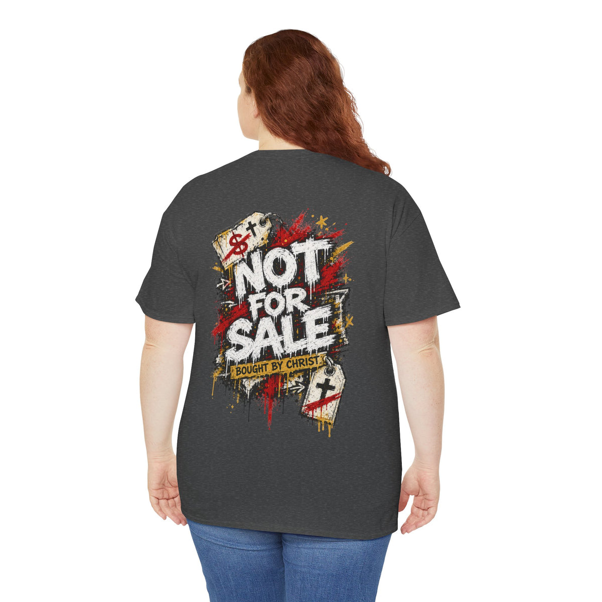 Not for Sale Bought by Christ Christian T-Shirt - back graphic
