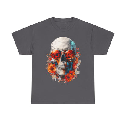 Floral Skull Sunglasses Graphic T-Shirt - product view