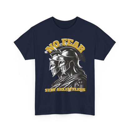 No Fear Spartan Helmet T-Shirt — "Sic Itur Ad Astra" Inspired Warrior Tee