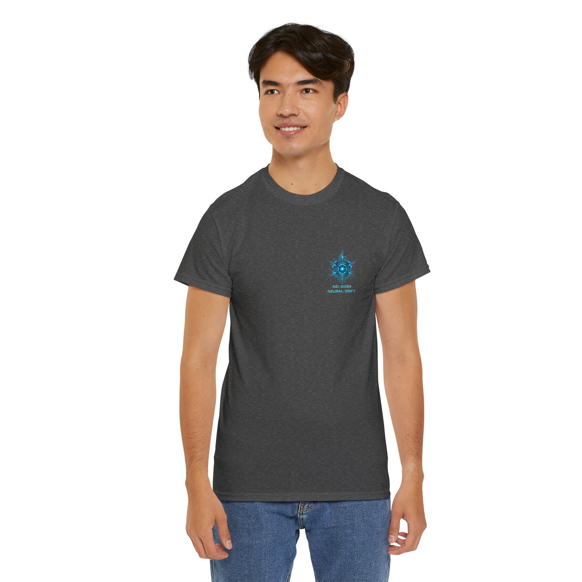 Neural Drift Cyberpunk Skull T-Shirt - product view