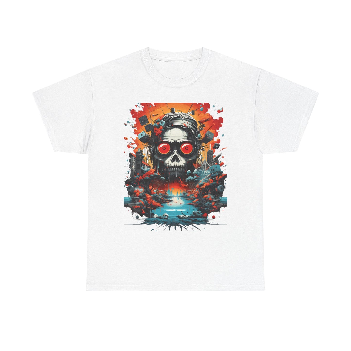 Skull Pilot Graphic Tee — Retro Apocalypse Aviation Design