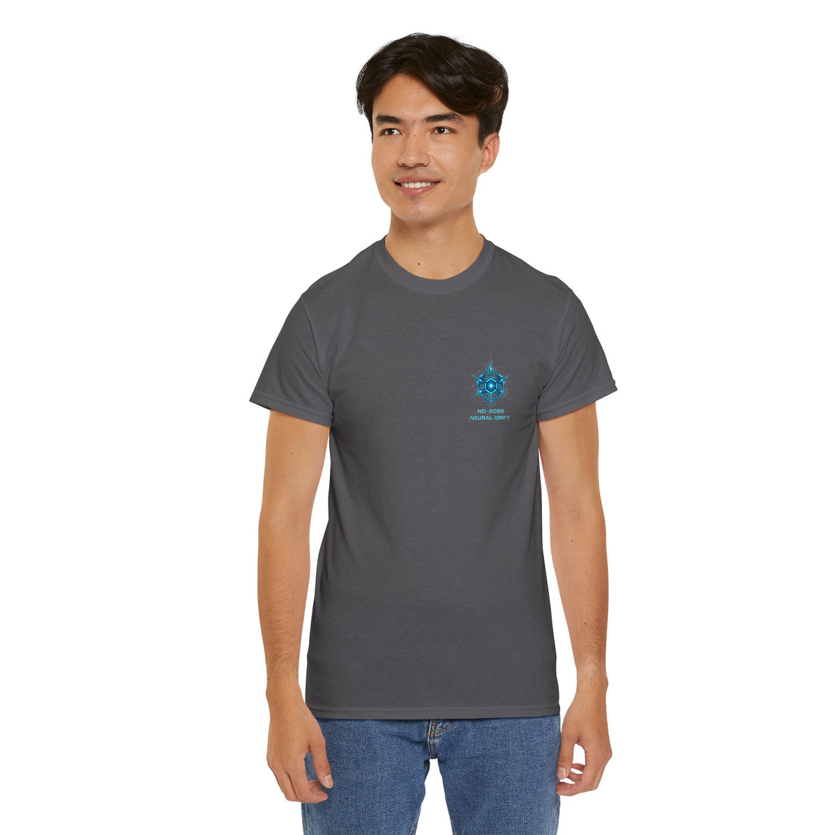 Neural Drift Cyberpunk Skull T-Shirt - product view