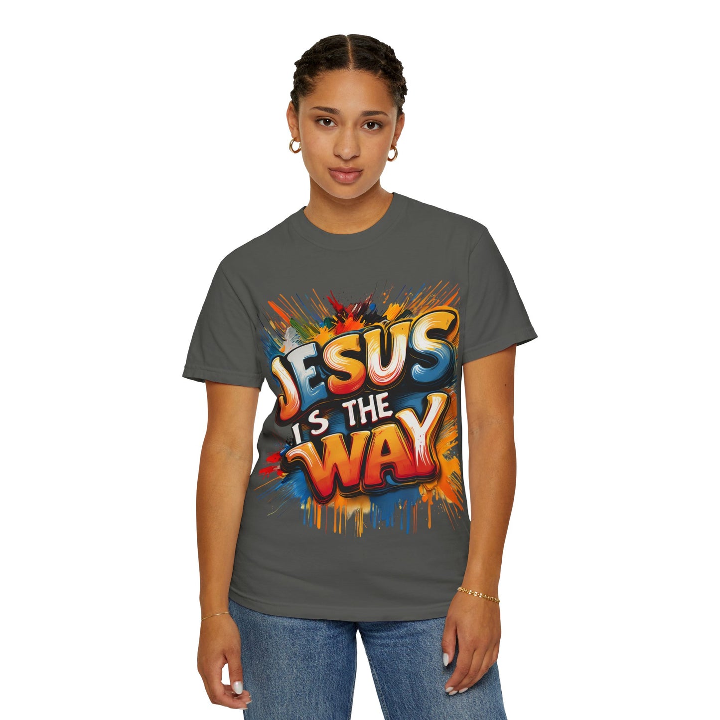 Jesus Is The Way T-Shirt — Colorful Street Art Christian Tee