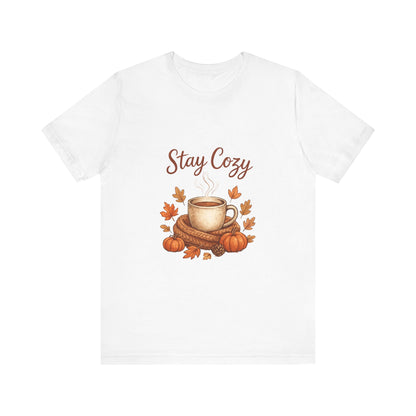 Stay Cozy T-Shirt | Autumn Coffee Graphic - product view
