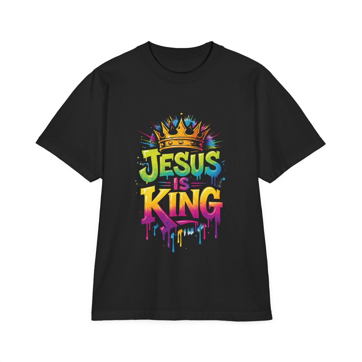 Jesus Is King T-Shirt — Colorful Graffiti Faith Tee