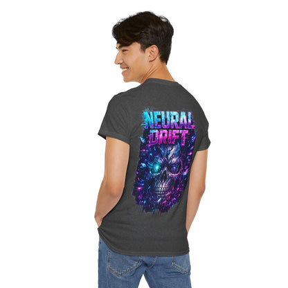 Neural Drift Cyberpunk Skull T-Shirt - product view