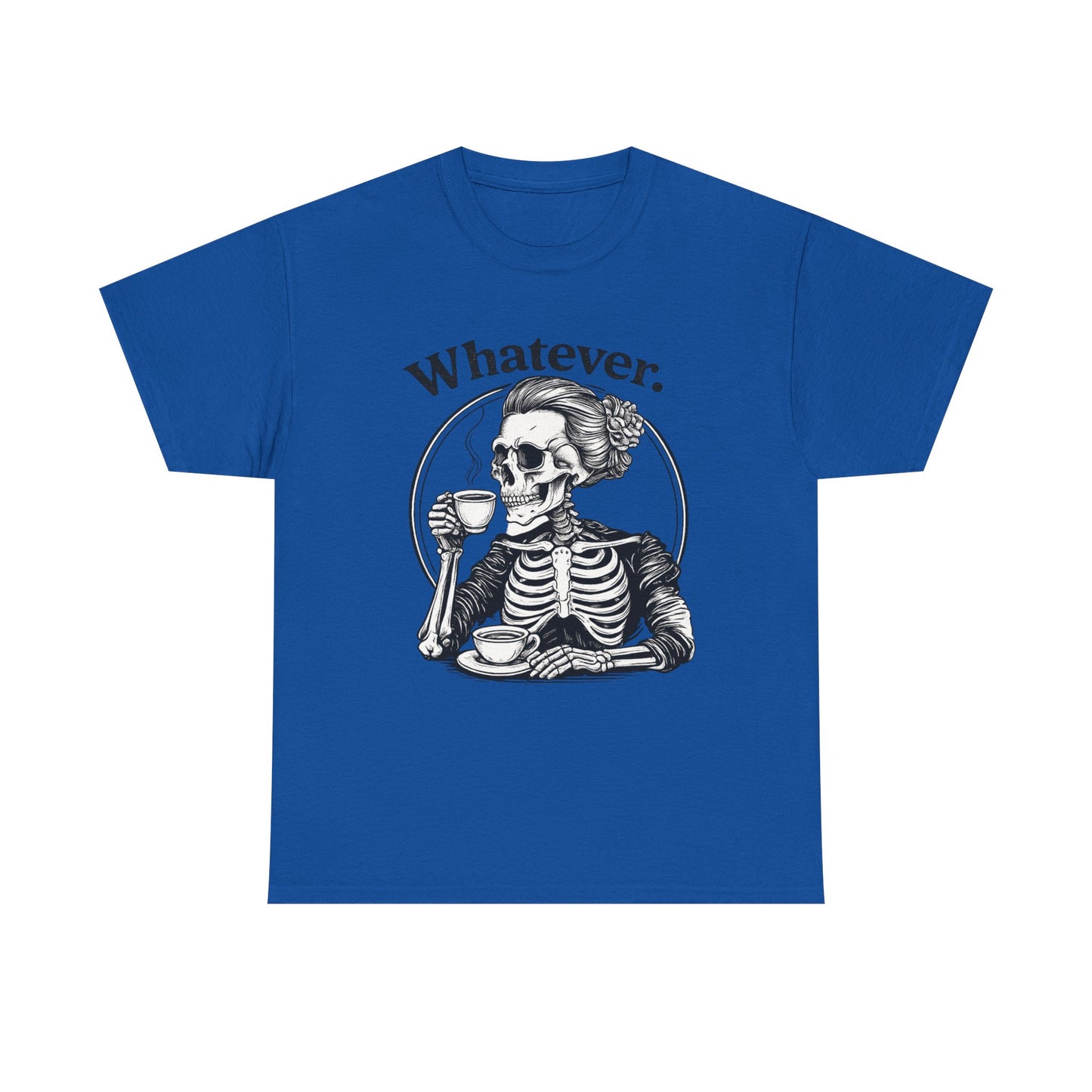 Skull 'Whatever.' Tee – Vintage Skeleton Wine Drinking Graphic T-Shirt