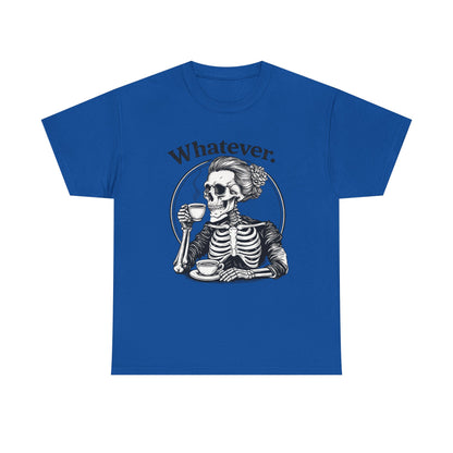 Skull 'Whatever.' Tee – Vintage Skeleton Wine Drinking Graphic T-Shirt