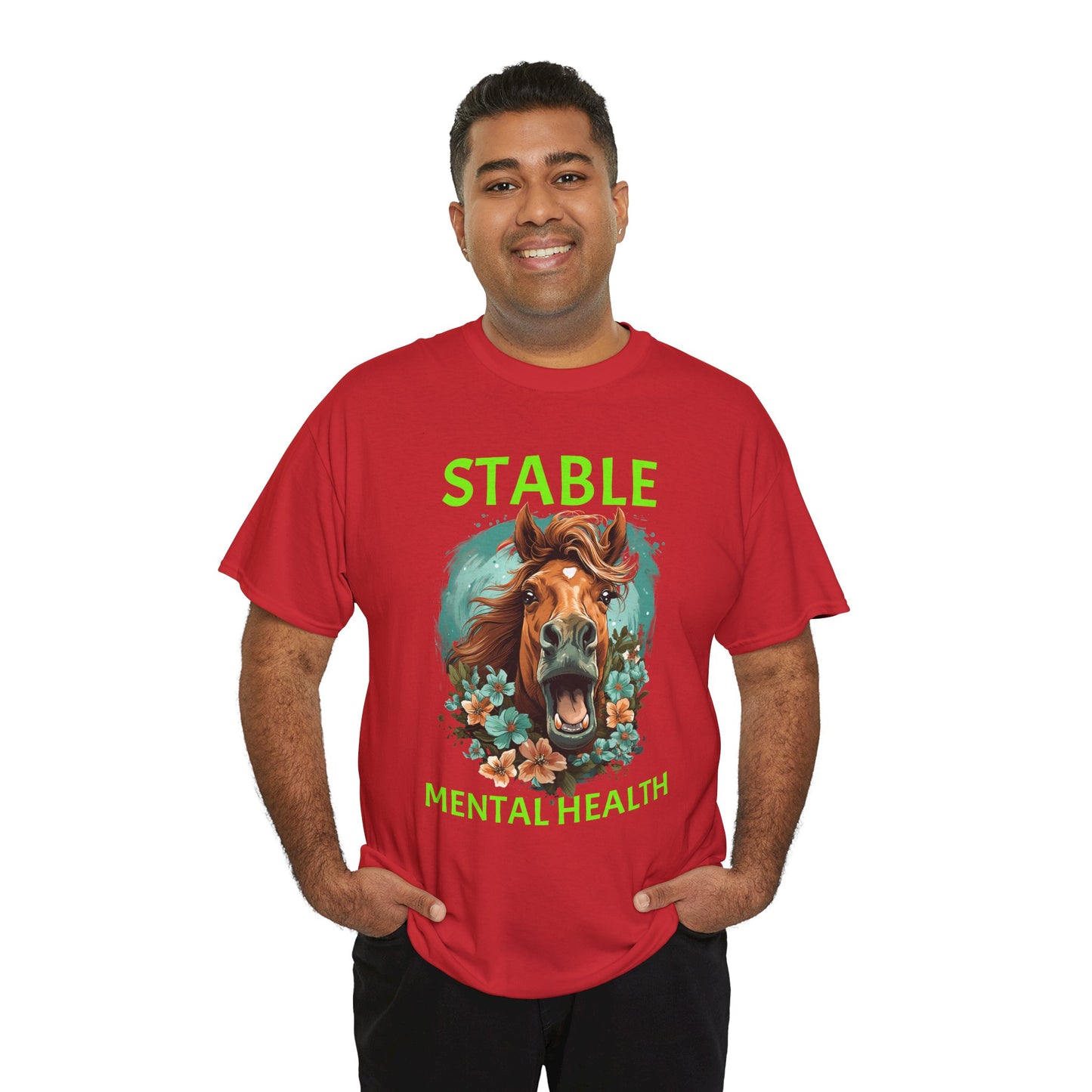Stable Mental Health Horse Tee – Funny Horse Graphic T-Shirt