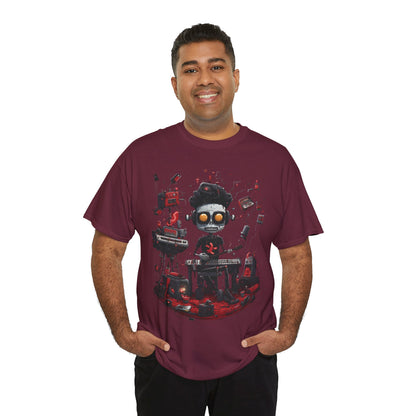 Cyberpunk Skull DJ T-Shirt — Neon Gamer Streetwear