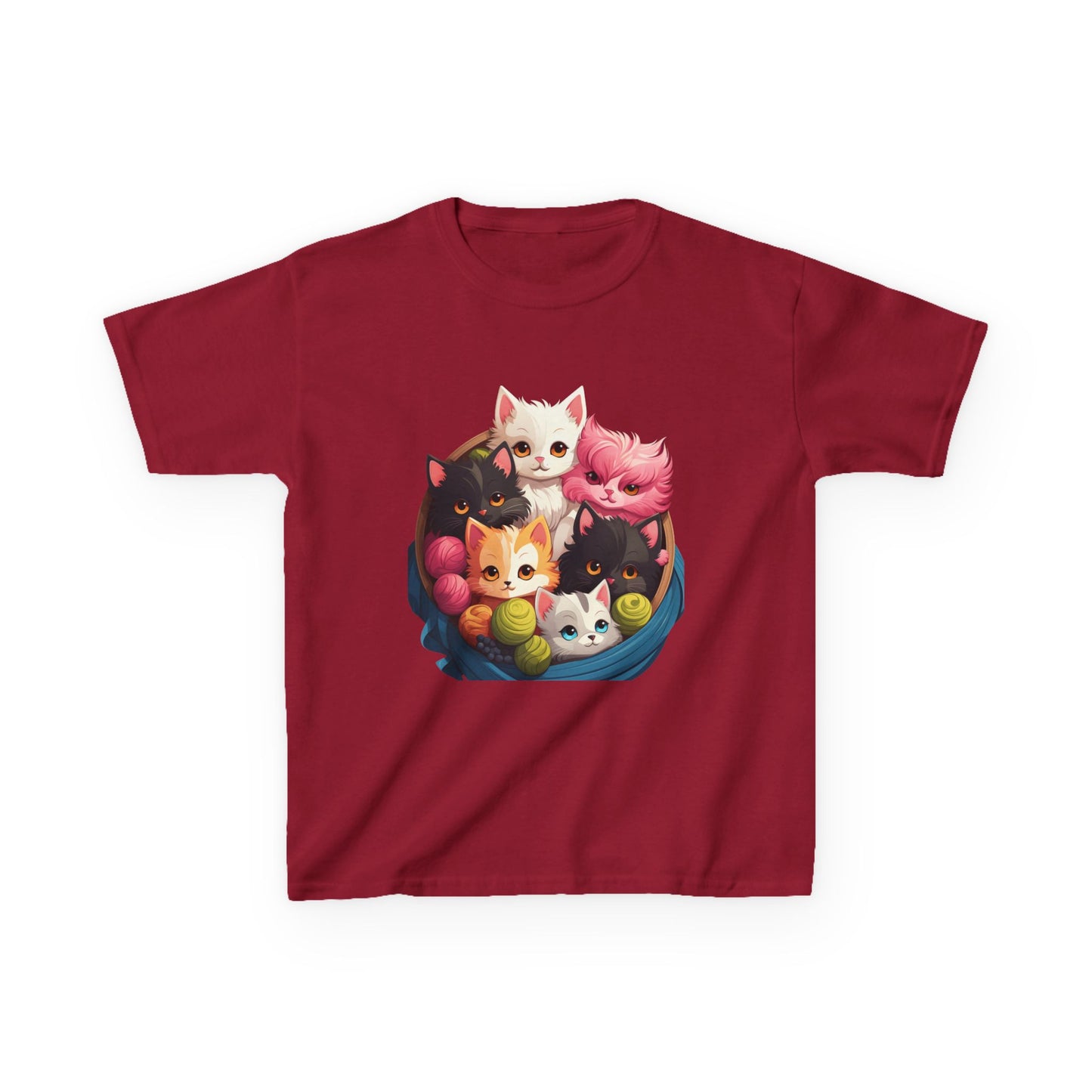 Adorable Cat-Themed Kids Heavy Cotton Tee - Perfect for Animal Lovers, Birthday Gifts, Everyday Wear, Celebration Attire, Cat Enthusiasts