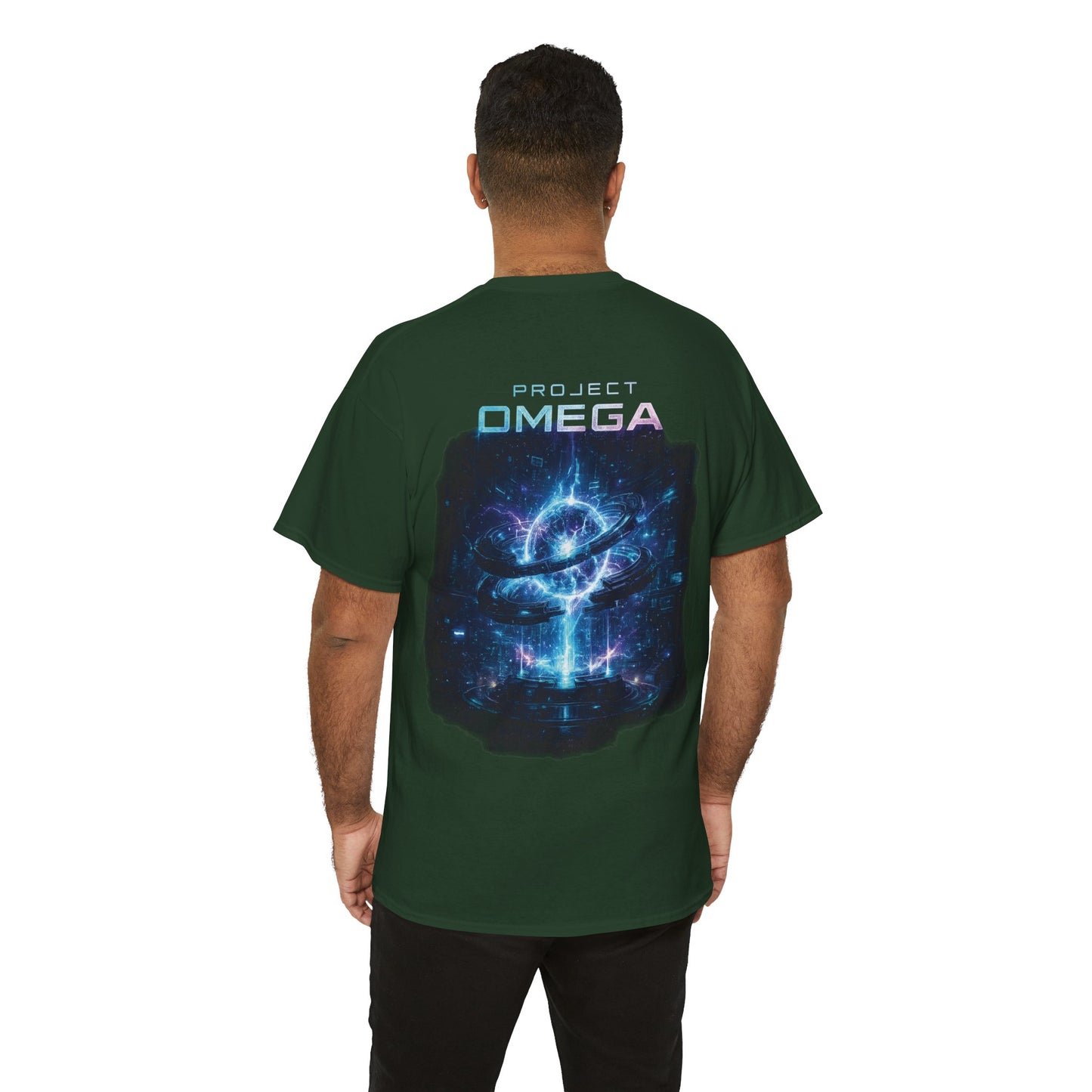 Project Omega T-Shirt | Futuristic AI Core Sci-Fi Graphic Tee, Cyber Tech Streetwear Shirt