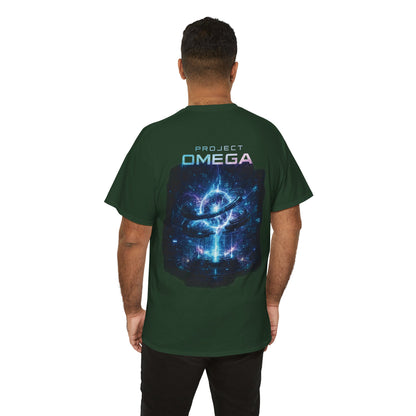 Project Omega T-Shirt | Futuristic AI Core Sci-Fi Graphic Tee, Cyber Tech Streetwear Shirt