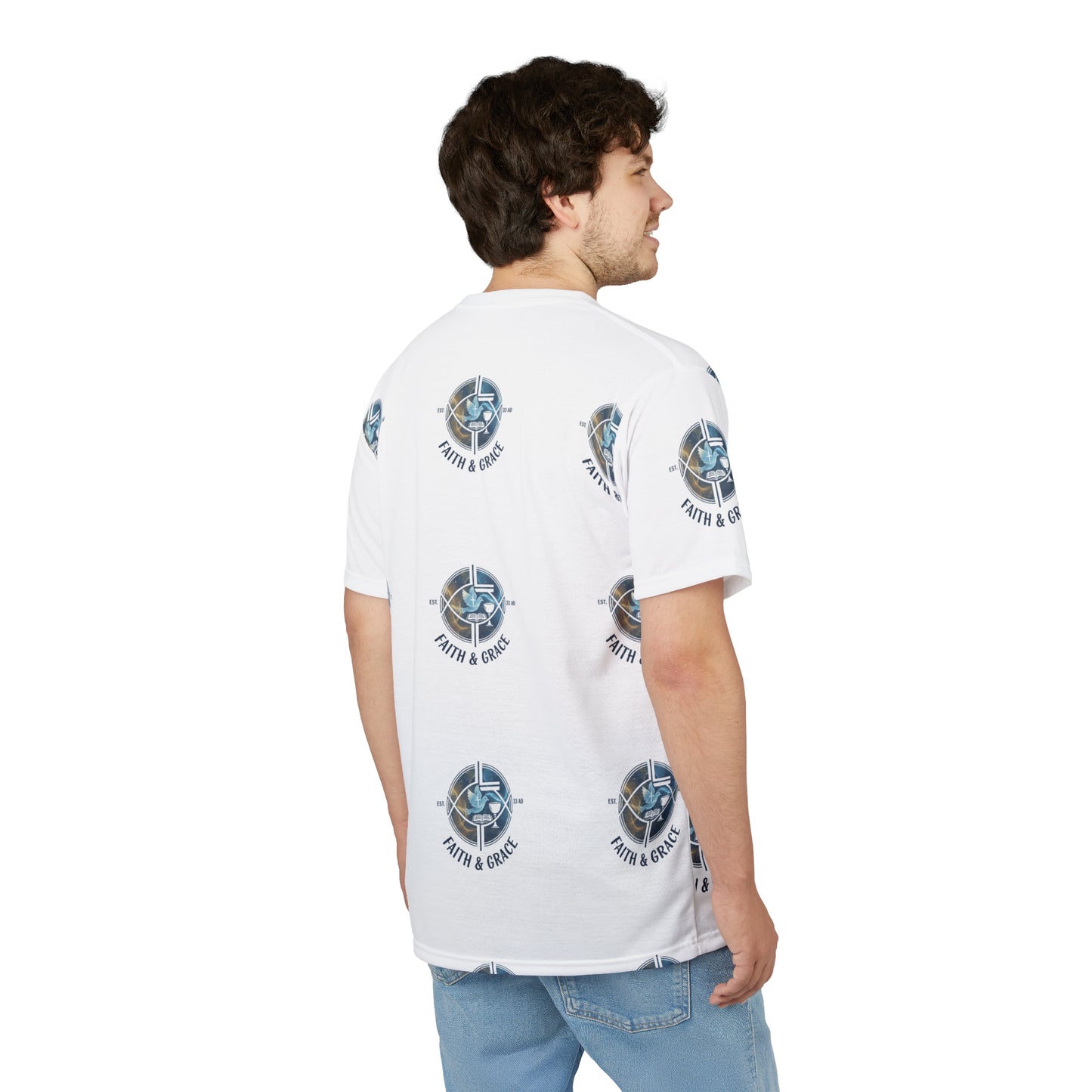 Faith & Grace Cut & Sew Tee — All-Over Print Unisex Shirt