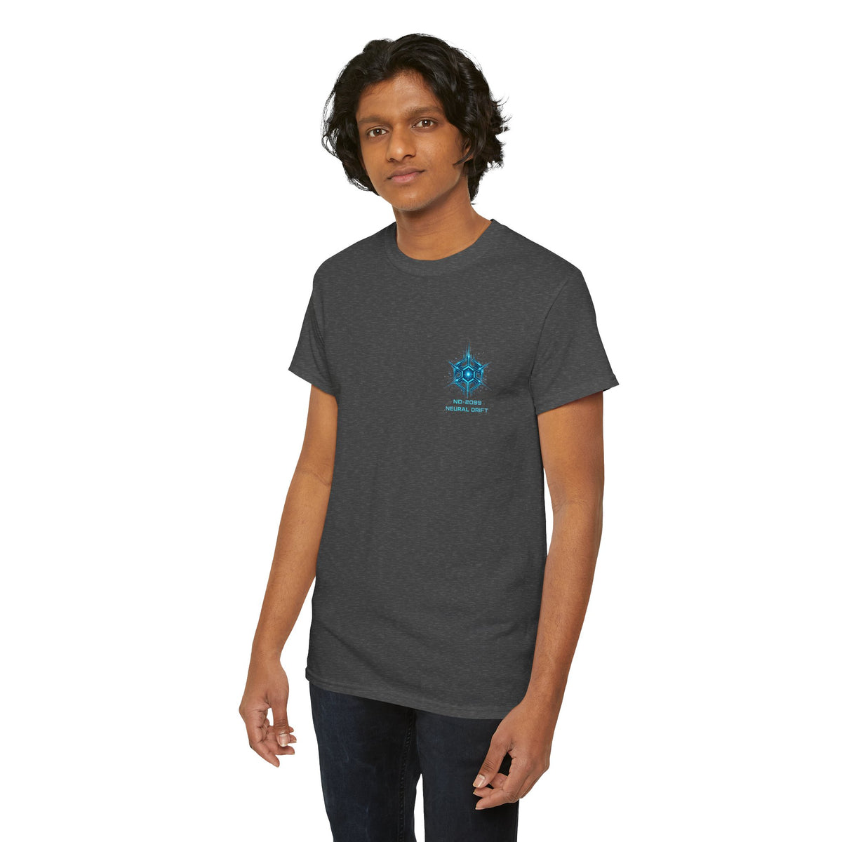 Neural Drift Cyberpunk Skull T-Shirt - product view