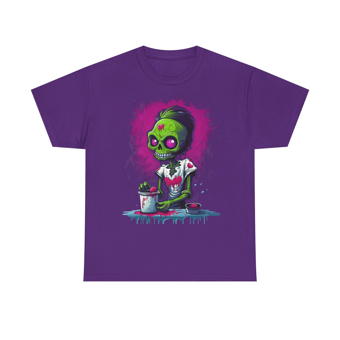 Zombie Chef T-Shirt — Neon Green Skull Cooking Graphic Tee
