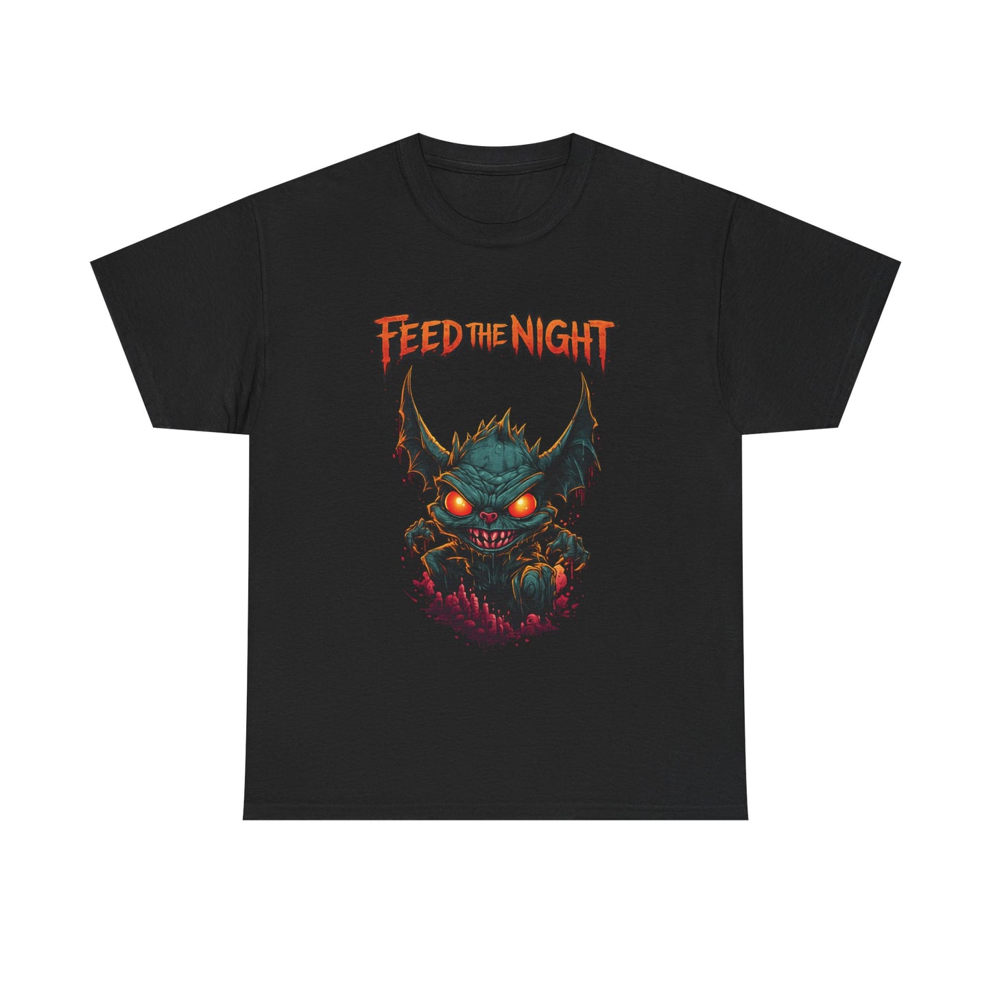 Feed the Night T-Shirt — Glow-Eyed Monster Graphic Tee