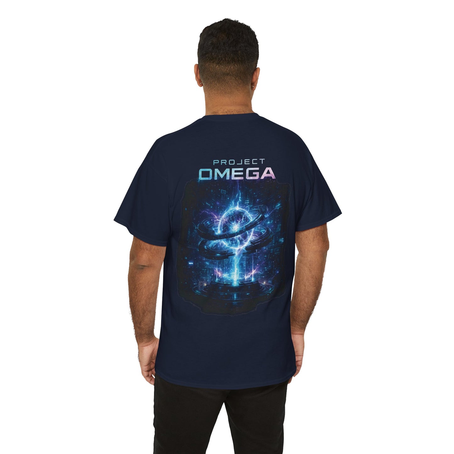 Project Omega T-Shirt | Futuristic AI Core Sci-Fi Graphic Tee, Cyber Tech Streetwear Shirt