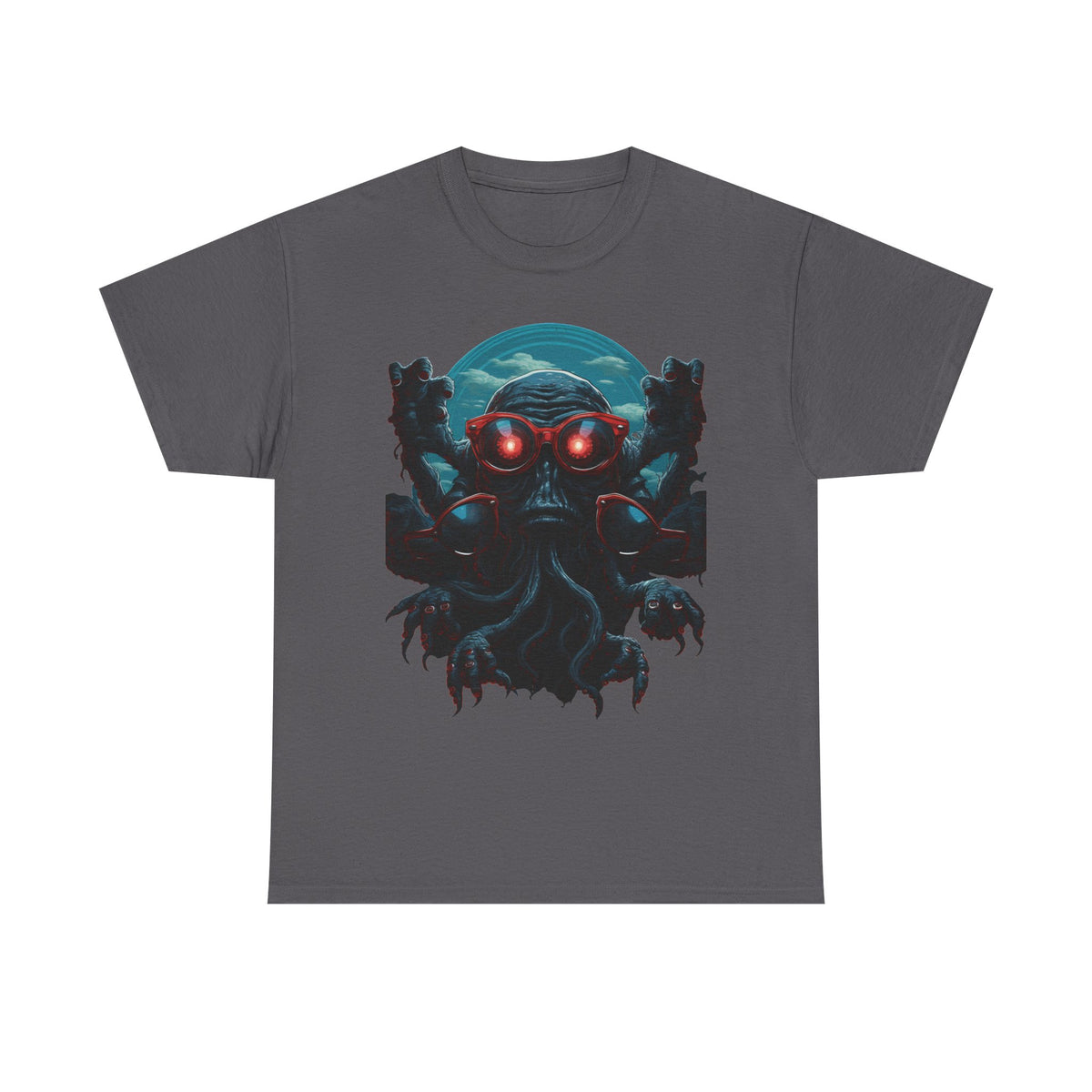 Cosmic Horror Creature T-Shirt | Retro Alien Graphic - product view