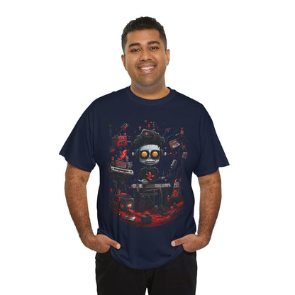 Cyberpunk Skull DJ T-Shirt — Neon Gamer Streetwear