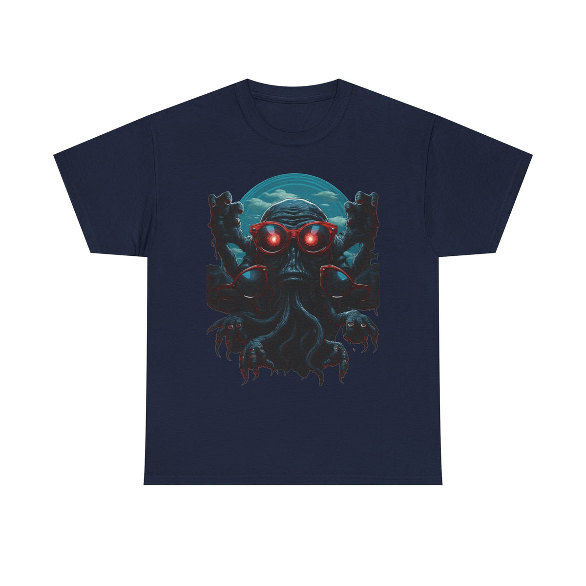 Cosmic Horror Creature T-Shirt | Retro Alien Graphic - product view