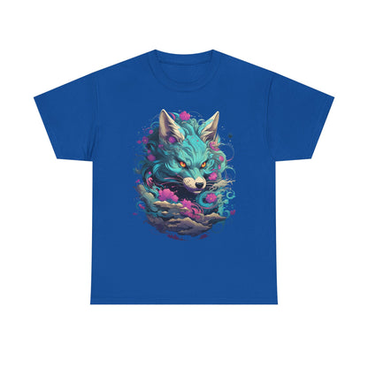 Mystic Wolf T-Shirt — Neon Cosmic Fox Graphic Tee