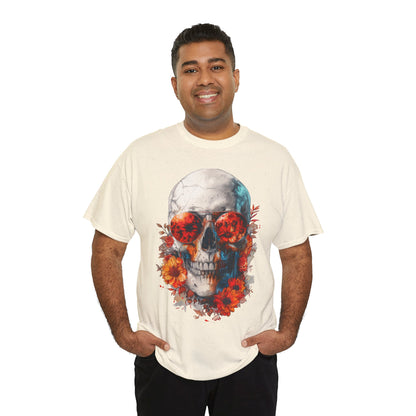 Floral Skull Sunglasses Graphic T-Shirt - product view