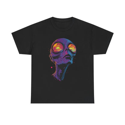 Psychedelic Alien Skull T-Shirt — Neon Trippy Space Art Tee