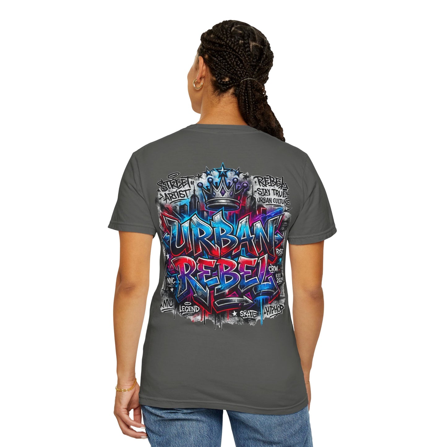 T-Shirt — Urban Rebel Graffiti Tee ("Urban Rebel" Back Design)