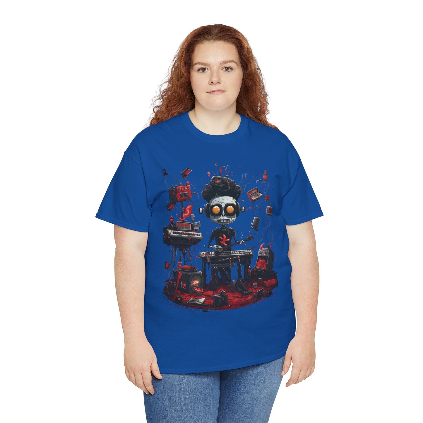 Cyberpunk Skull DJ T-Shirt — Neon Gamer Streetwear