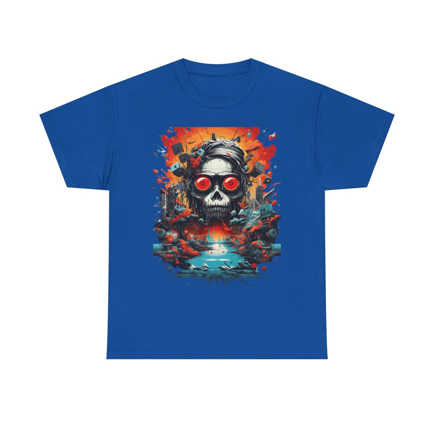 Skull Pilot Graphic Tee — Retro Apocalypse Aviation Design