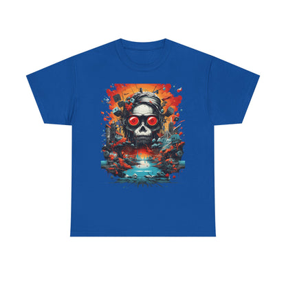 Skull Pilot Graphic Tee — Retro Apocalypse Aviation Design