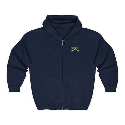 DNA Science Hoodie - Genetics Nerd Full-Zip Zip-Up Sweatshirt