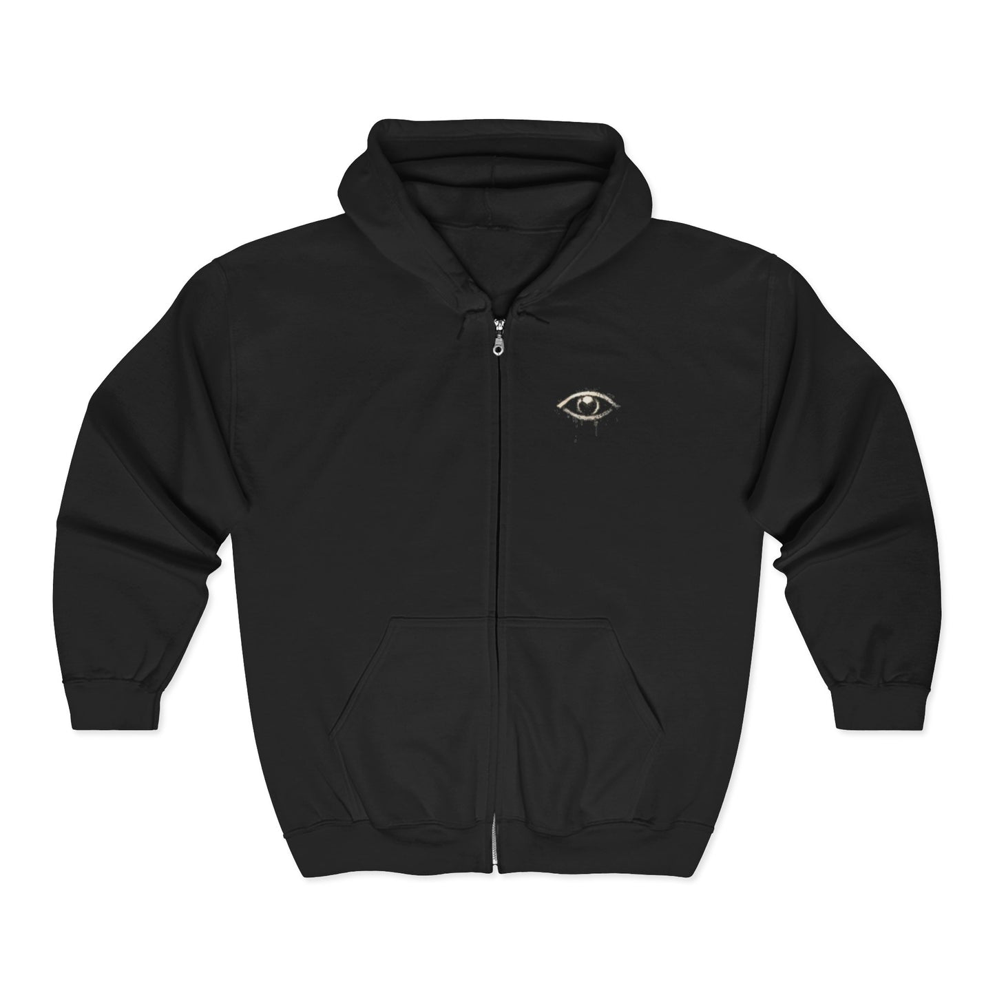 Watcher Above Zip Hoodie — All-Seeing Eye Graphic Full-Zip Hoodie