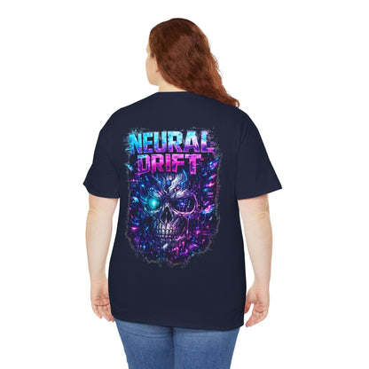 Neural Drift Cyberpunk Skull T-Shirt - product view
