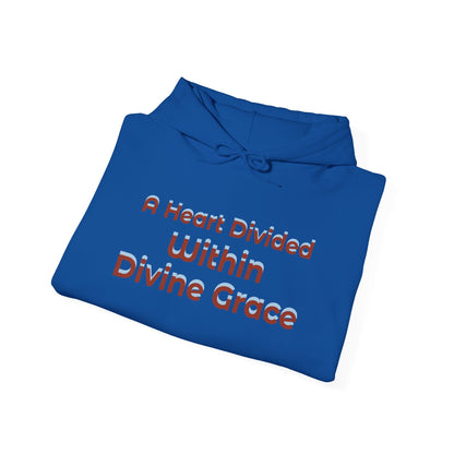 Christian Hoodie – "A Heart Divided Within Divine Grace" Religious Pullover with Angel Artwork