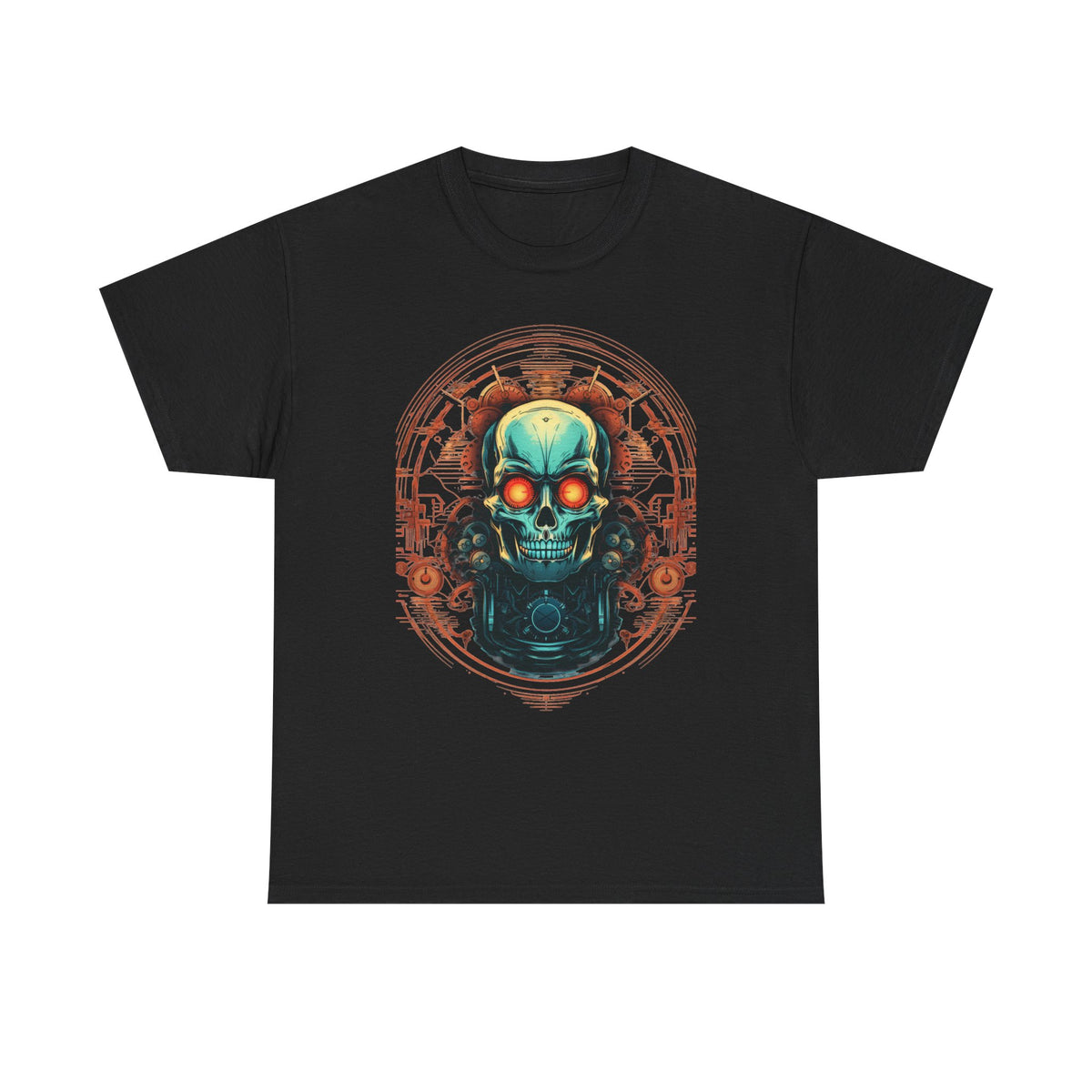 Steampunk Skull T-Shirt | Copper Gear Graphic - product view