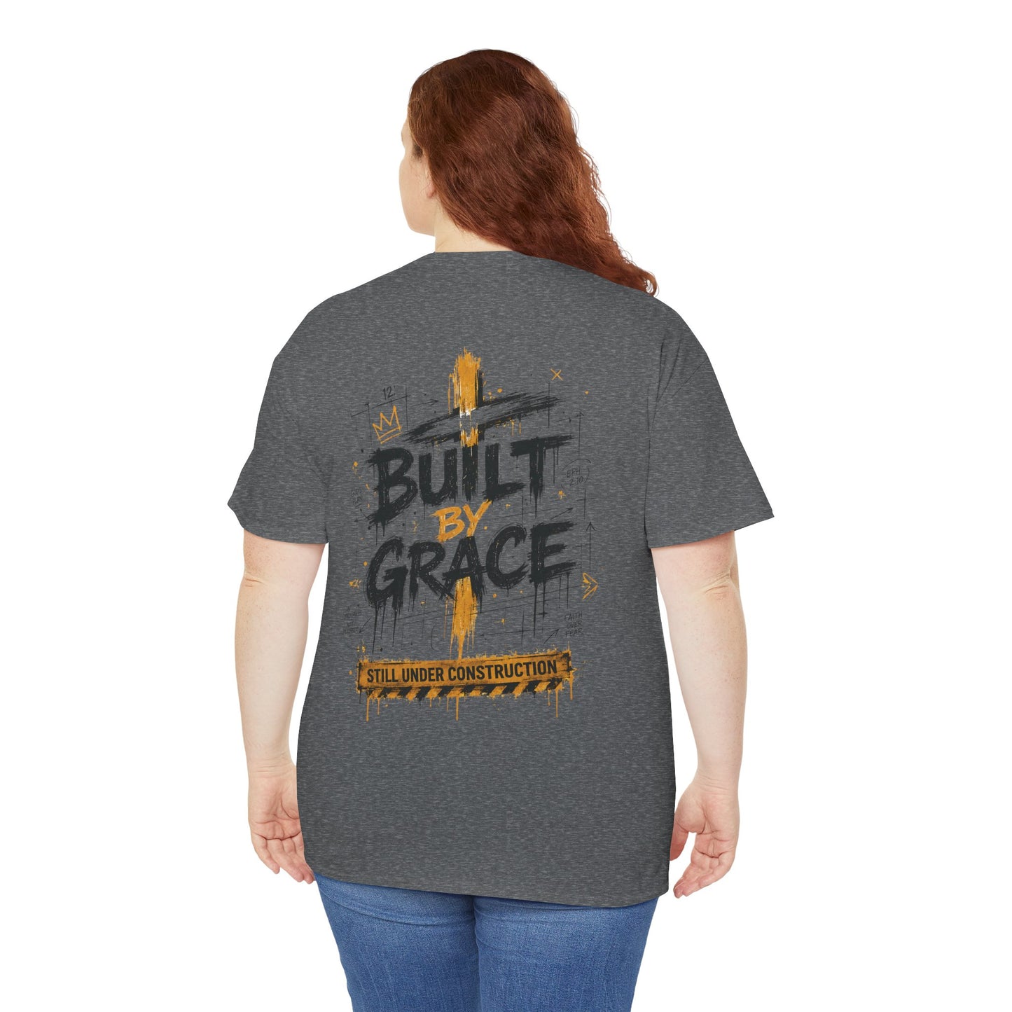Built By Grace Christian Graphic T-Shirt | Still Under Construction Faith Streetwear Tee