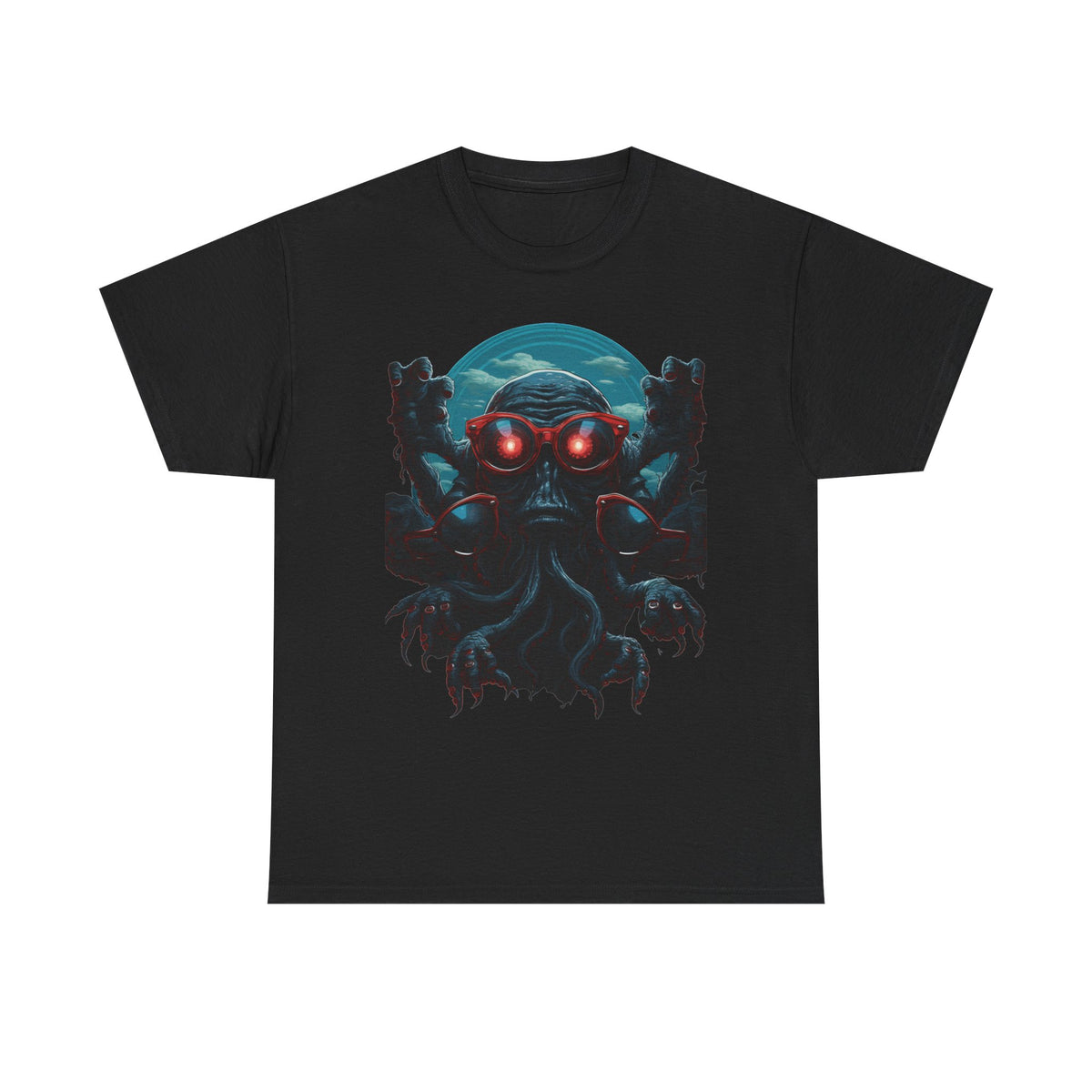 Cosmic Horror Creature T-Shirt | Retro Alien Graphic - product view
