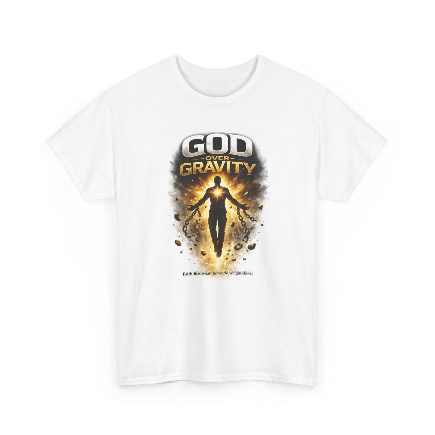T-Shirt — "God Over Gravity" Inspirational Faith Tee