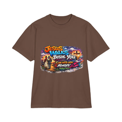 Jesus Walks Beside You T-Shirt — Christian Faith Graphic Tee