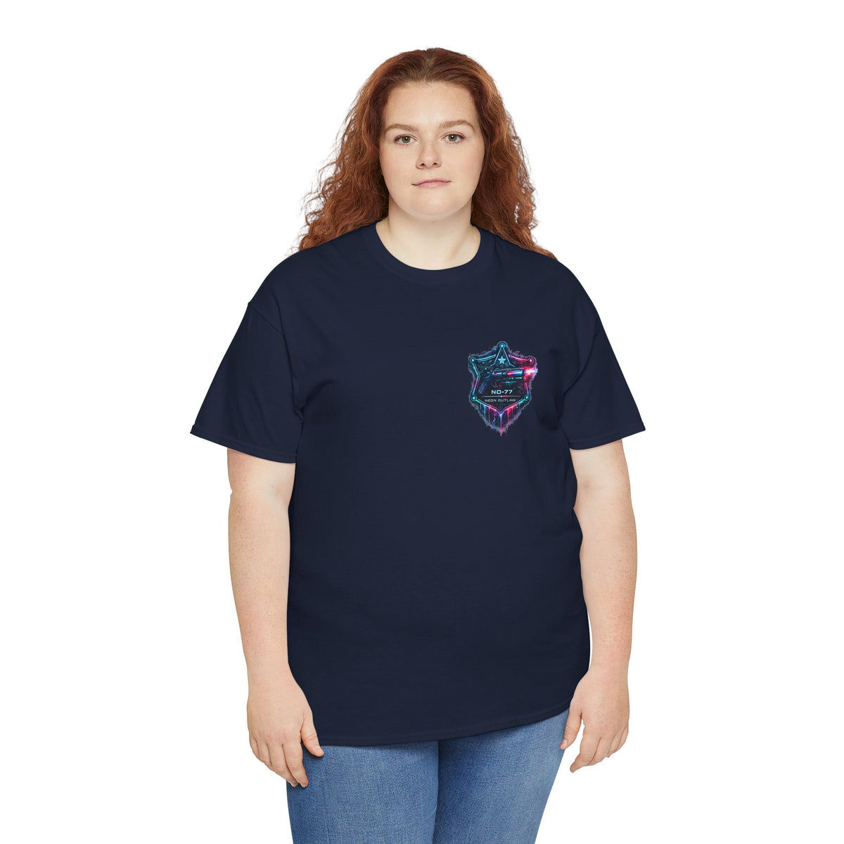 Neon Outlaw Cyberpunk Graphic T-Shirt - product view