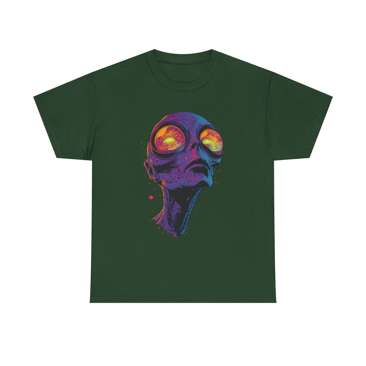 Psychedelic Alien Skull T-Shirt — Neon Trippy Space Art Tee